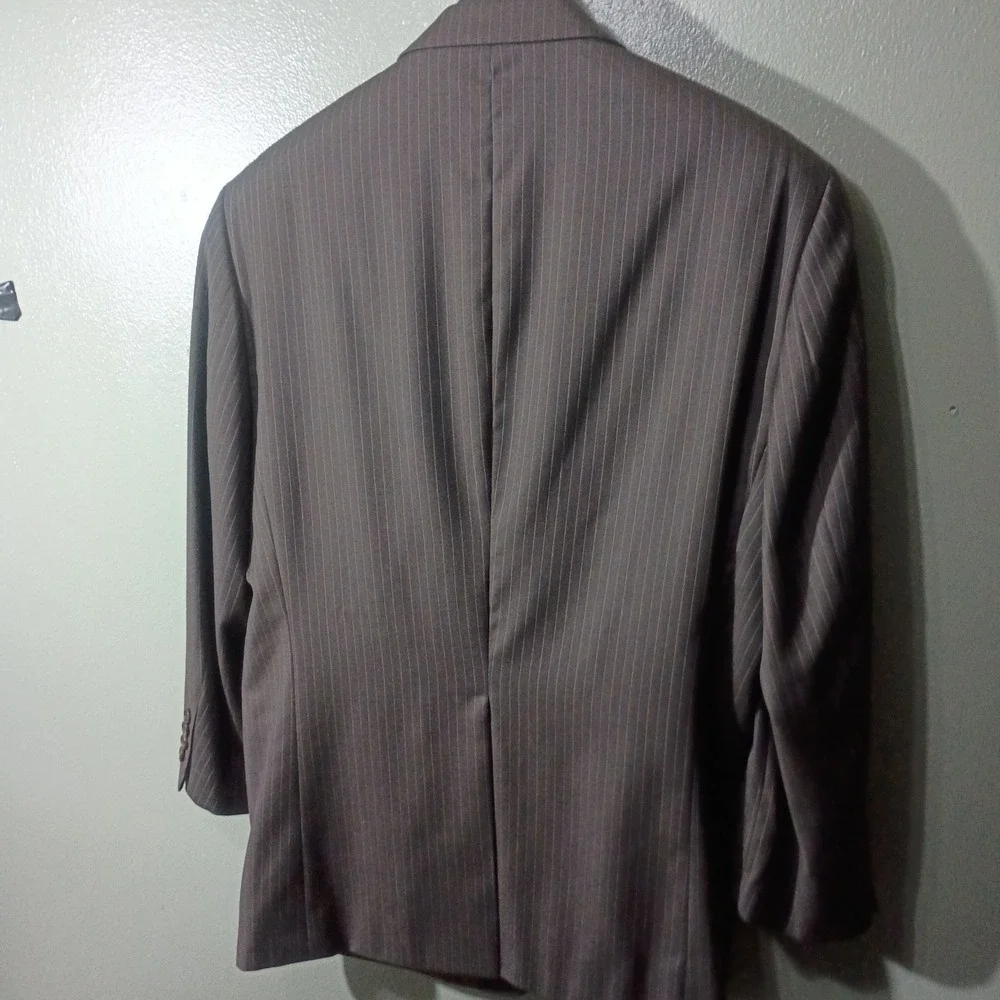 Lauren Ralph Lauren Suit, Men 40x28 Brown Pinstripe 2-Piece Blazer Trousers